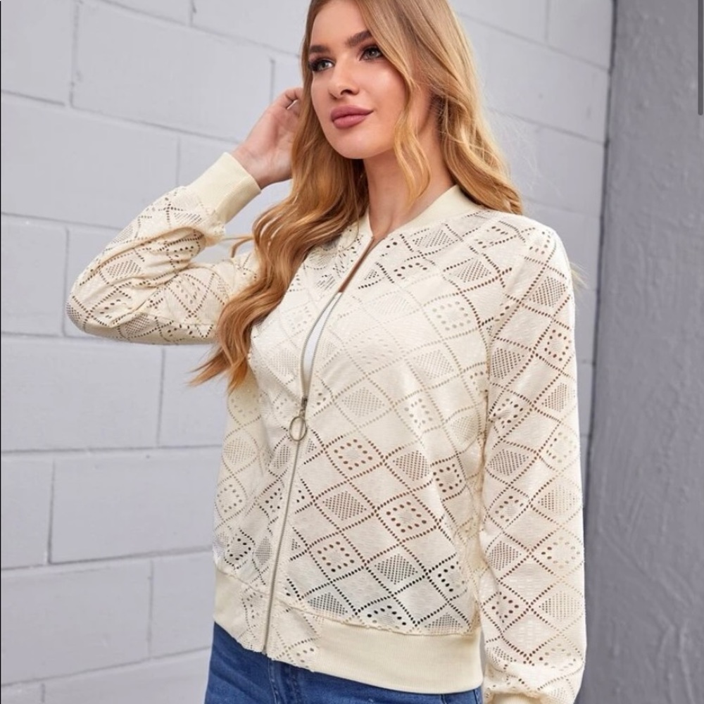 Lace bomber jacket